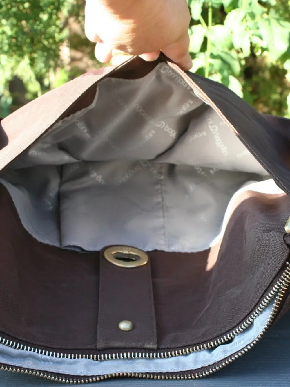 Baggallini Brown Gold Helsinki Hobo Bag